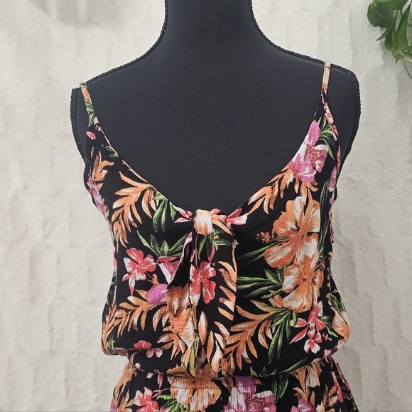 Mossimo Supply Co. Floral Black Romper - Picture 3 of 4